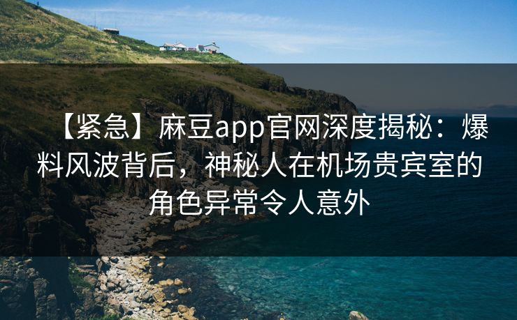 【紧急】麻豆app官网深度揭秘：爆料风波背后，神秘人在机场贵宾室的角色异常令人意外