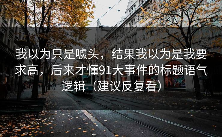我以为只是噱头，结果我以为是我要求高，后来才懂91大事件的标题语气逻辑（建议反复看）